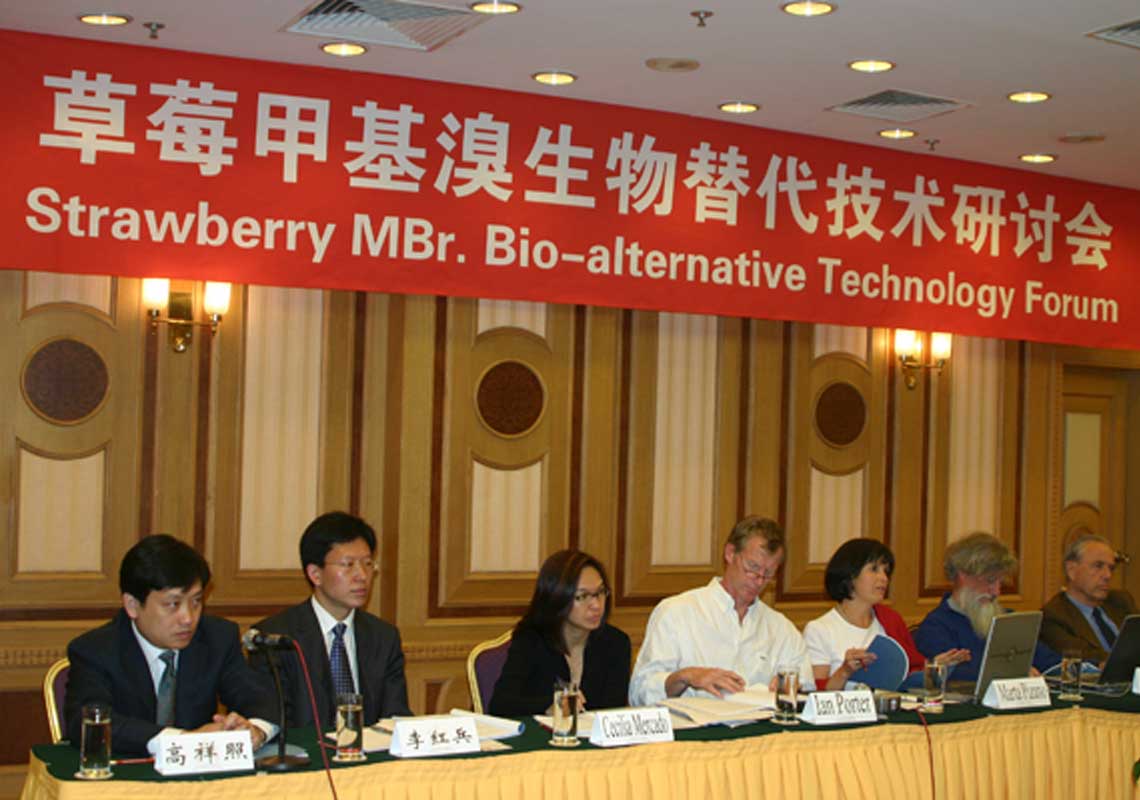 聯(lián)合國環(huán)境署、聯(lián)合國工發(fā)組織等機構(gòu)出席了我公司舉行的草莓甲基溴生物替代技術(shù)研討會